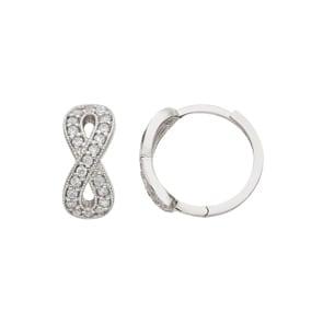 Kreolen 750/18 K Weissgold mit Zirkonia