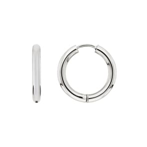 Hoop Earrings 750/18 K White Gold Ø 15mm