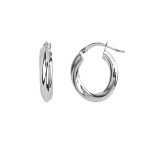 Kreolen 750/18 K Weissgold oval 16 x 21mm