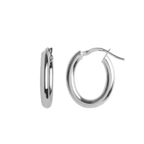 Kreolen 750/18 K Weissgold oval 16 x 22mm