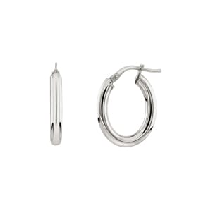 Kreolen 750/18 K Weissgold oval 16 x 22mm
