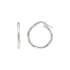 Kreolen 750/18 K Weissgold verdreht 2mm Ø 15mm