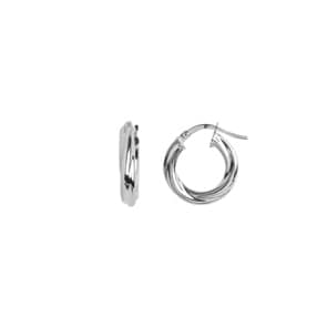 Kreolen 750/18 K Weissgold verdreht 3mm Ø 10mm