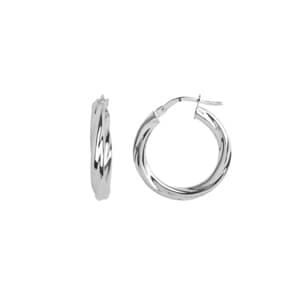 Kreolen 750/18 K Weissgold verdreht 3mm Ø 15mm