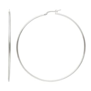 Kreolen 925 Silber massiv rhodiniert 1.6mm Ø 60mm