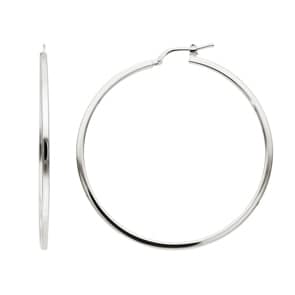 Kreolen 925 Silber massiv rhodiniert 2 x 2mm Ø 45mm