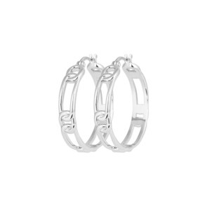Créoles Argent 925 Rhodie Figaro Ø 30mm