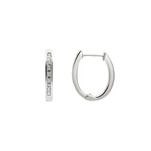 Kreolen 925 Silber rhodiniert mit Zirkonia