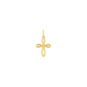Cross Pendant 375/9 K Yellow Gold 11 x 20mm
