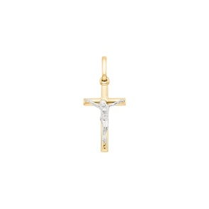 Kreuzanhänger 375/9 K Gelbgold halbmassiv mit Jesus