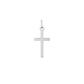 Cross Pendant 375/9 K White Gold 10 x 24mm