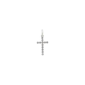 Cross Pendant 375/9 K White Gold with Cubic Zirconia