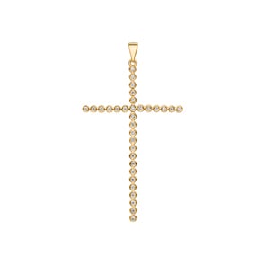 Cross Pendant 750/18 K Yellow Gold with Diamonds 0.20 ct H/si