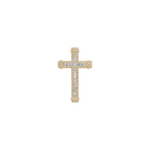 Kreuzanhänger 750/18 K Gelbgold mit Diamanten 0.87 ct H/si