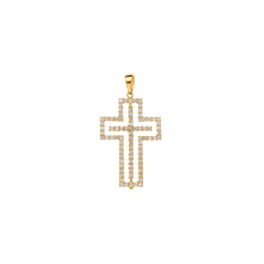 Kreuzanhänger 750/18 K Gelbgold mit Diamanten 1.01 ct H/si