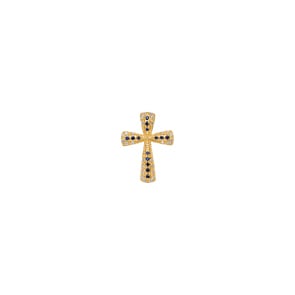 Kreuzanhänger 750/18 K Gelbgold mit Saphiren & Diamanten 0.08 ct H/si