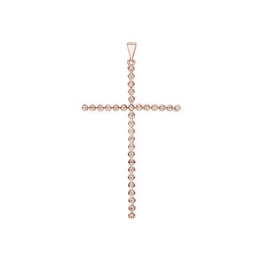 Kreuzanhänger 750/18 K Roségold mit Diamanten 0.20 ct H/si