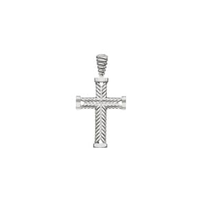 Pendentif croix or gris 750/18 ct 32 x 21mm