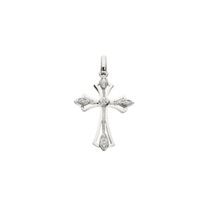 Kreuzanhänger 750/18 K Weissgold mit Diamanten 0.03 ct H/si