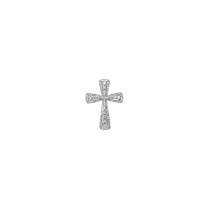 Kreuzanhänger 750/18 K Weissgold mit Diamanten 0.15 ct H/si