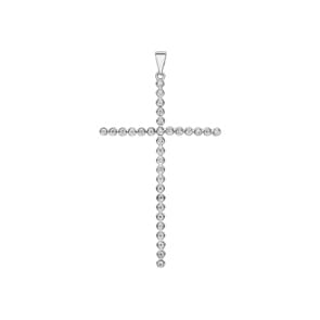 Kreuzanhänger 750/18 K Weissgold mit Diamanten 0.20 ct H/si