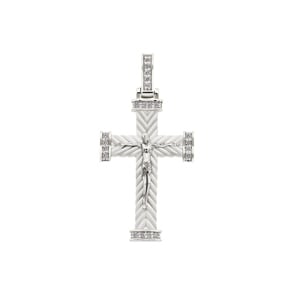 Kreuzanhänger 750/18 K Weissgold mit Diamanten 0.23 ct H/si