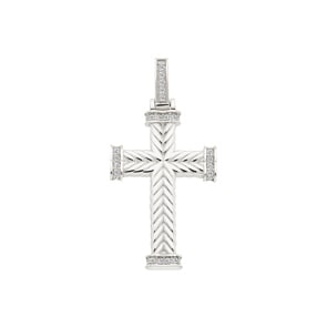 Kreuzanhänger 750/18 K Weissgold mit Diamanten 0.23 ct H/si