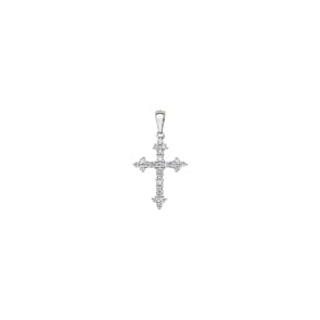 Kreuzanhänger 750/18 K Weissgold mit Diamanten 0.24 ct H/si