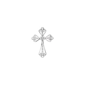 Kreuzanhänger 750/18 K Weissgold mit Diamanten 0.36 ct H/si