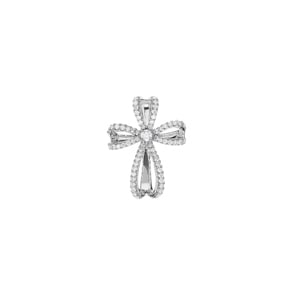 Kreuzanhänger 750/18 K Weissgold mit Diamanten 0.41 ct H/si