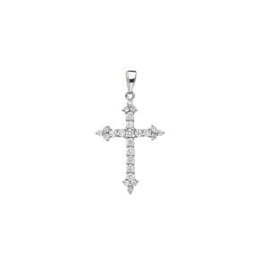 Kreuzanhänger 750/18 K Weissgold mit Diamanten 0.49 ct H/si