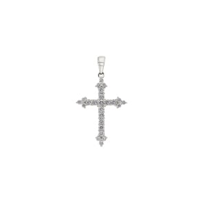 Kreuzanhänger 750/18 K Weissgold mit Diamanten 0.49 ct H/si