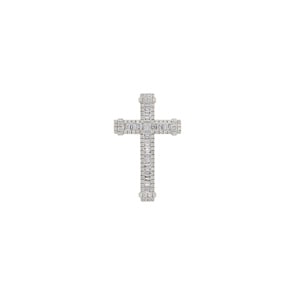 Kreuzanhänger 750/18 K Weissgold mit Diamanten 0.87 ct H/si