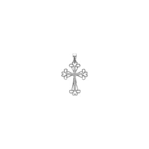 Kreuzanhänger 925 Silber rhodiniert mit Zirkonia 22 x 30mm