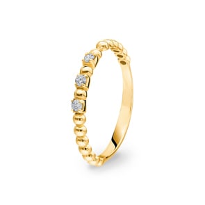 Kugelring 750/18 K Gelbgold mit Diamanten 0.08 ct H/si