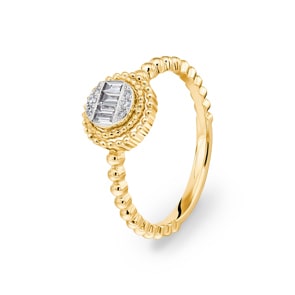 Kugelring 750/18 K Gelbgold mit Diamanten 0.12 ct H/si