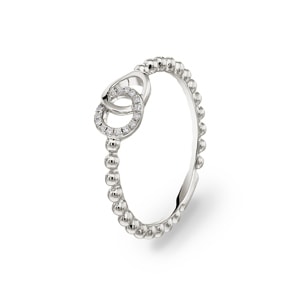 Bague or gris 750/18 ct avec diamants 0.04 ct H/si