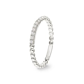Kugelring 750/18 K Weissgold mit Diamanten 0.05 ct H/si