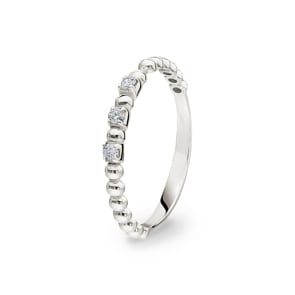 Kugelring 750/18 K Weissgold mit Diamanten 0.08 ct H/si
