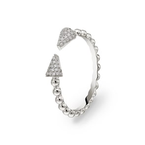 Bague or gris 750/18 ct avec diamants 0.12 ct H/si
