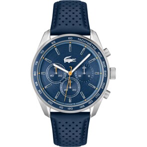 Lacoste Boston Chronograph Leder Blau