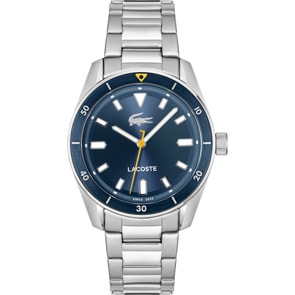 Lacoste Boston Silbrig / Blau 39mm