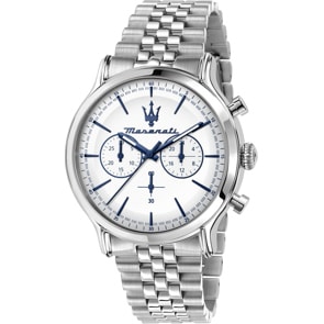 Maserati Epoca Chronograph Edelstahl Silbrig / Weiss
