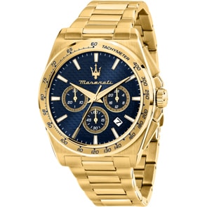 Maserati Velocita Chronograph Goldig / Blau