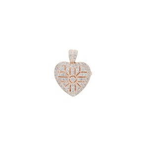 Medaillon zum Öffnen 750/18 K Roségold mit Diamanten 0.33 ct H/si, Herz