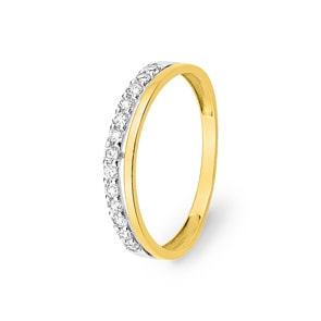 Eternity Ring 375/9 K Yellow and White Gold with Cubic Zirconia