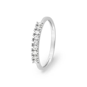 Mémoire Ring 375/9 K Weissgold mit Lab Grown Diamanten 0.20 ct