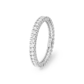 Mémoire Ring 375/9 K Weissgold mit Lab Grown Diamanten