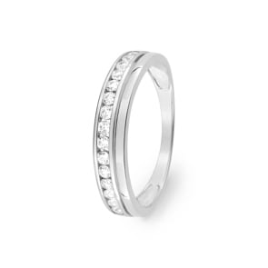 Eternity Ring 375/9 K White Gold with Cubic Zirconia