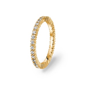 Mémoire-Ring 750/18 K Gelbgold mit Diamanten 0.50 ct H/si